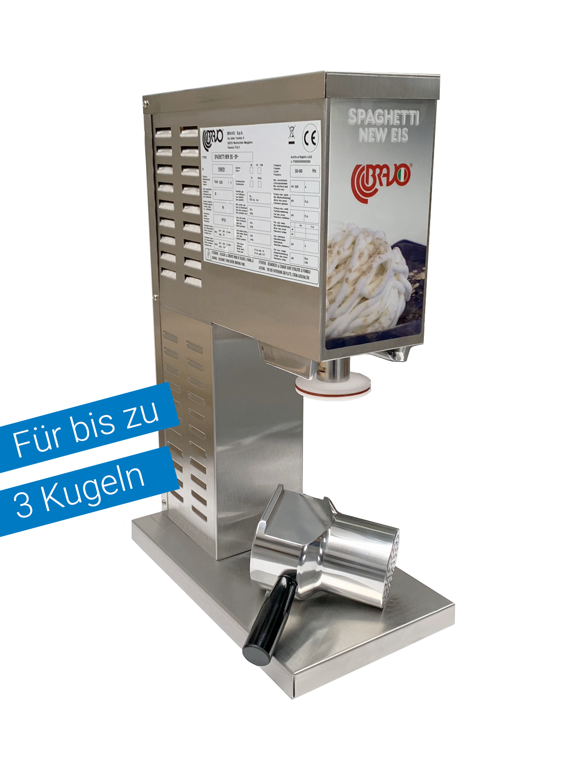 Bravo Spaghetti-Eismaschine Version für 3 Kugeln