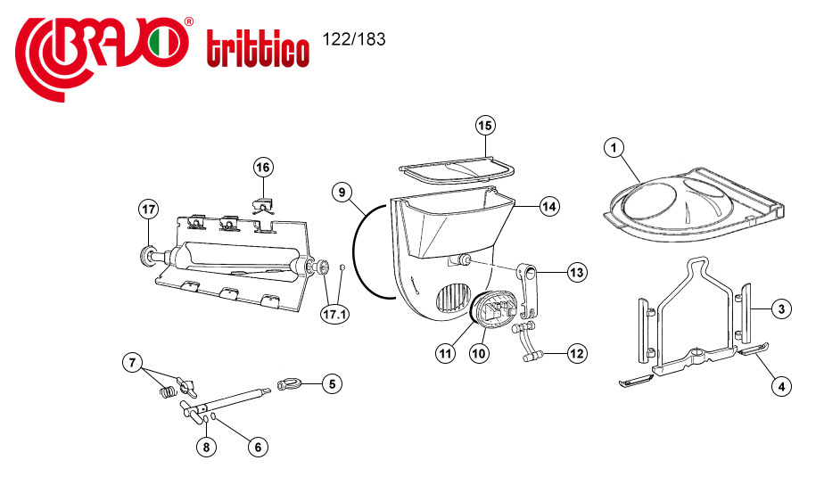 Bild von Abstreifer seitlich Bravo Trittico 122