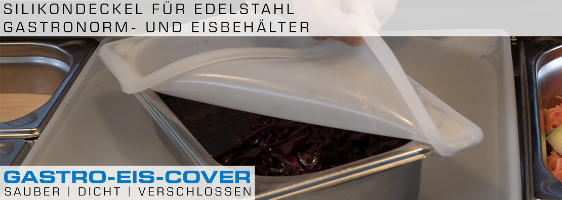 Anwendungsbeispiel von einem Silikondeckel für Edelstahl-Eisbehälter