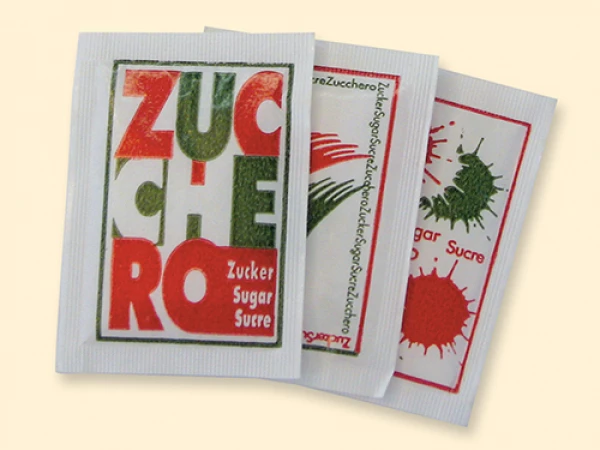 Bild von Zuckertüte "Brief", weisser Feinzucker, 4gr Zuckerbeutel
